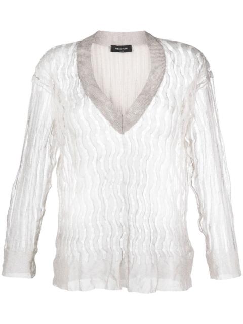 FABIANA FILIPPI open-knit V-neck jumper