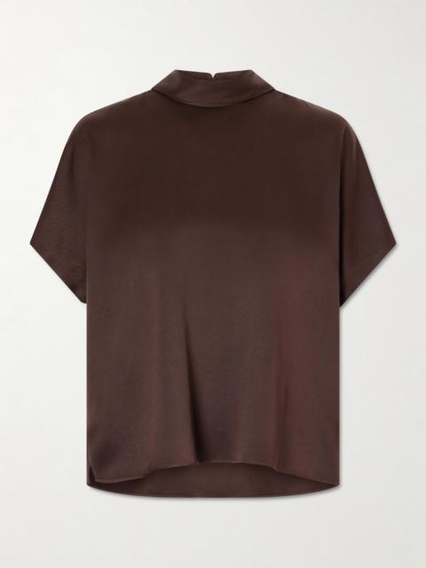 Brunello Cucinelli Draped Silk-satin Blouse