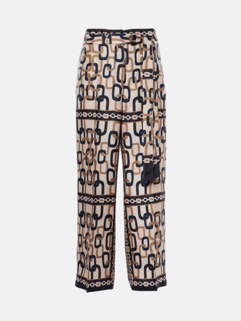 'S Max Mara Brina printed silk twill wide-leg pants