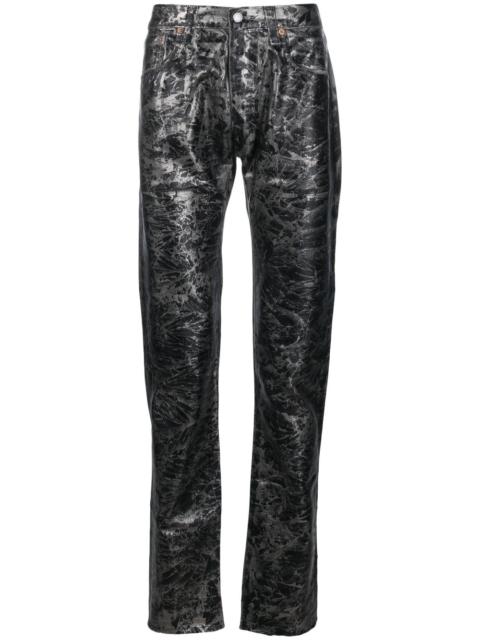 GALLERY DEPT. abstract-print metallic straight-leg jeans