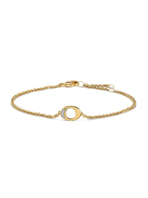 DAVID YURMAN Women's Petite Pavé Initial Chain Bracelet in 18K Yellow Gold - Initial O