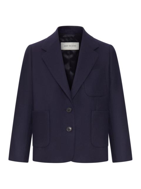 Dries Van Noten NAVY BLUE SINGLE-BREASTED BLAZER