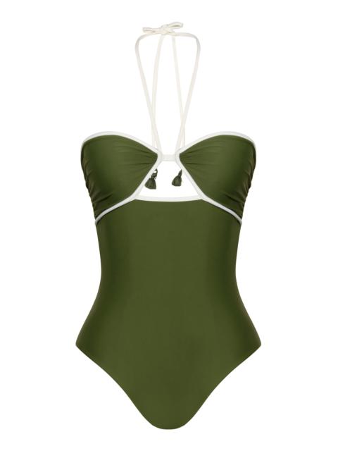 Johanna Ortiz Ashninka Cutout Back One-Piece Swimsuit green