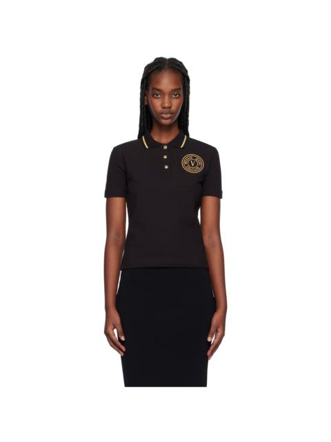 VERSACE JEANS COUTURE Black V Emblem Polo