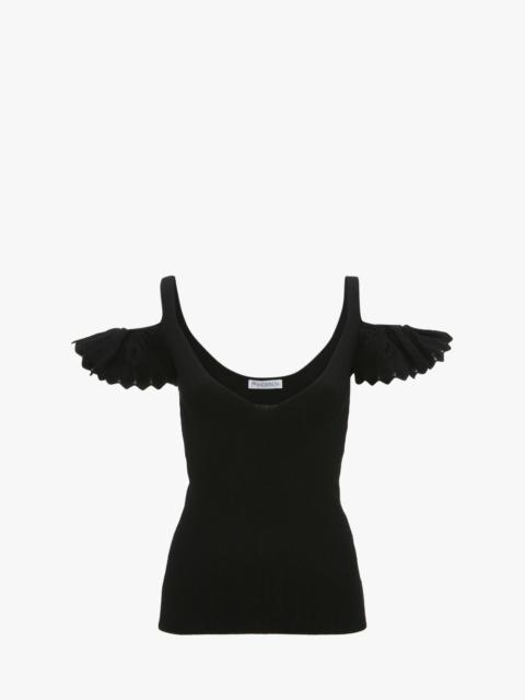 JW Anderson COLD SHOULDER RUFFLE TOP