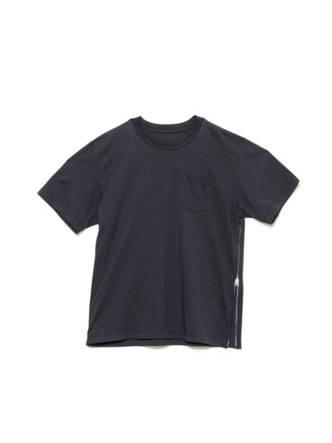 Side Zip Cotton T-Shirt