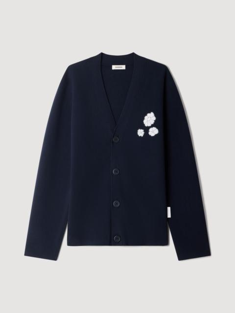 Sandro JACQUARD FLOWER KNIT CARDIGAN