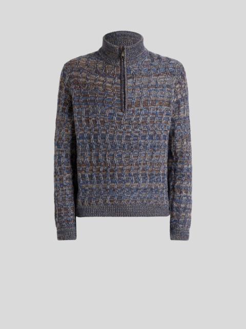 Etro CABLE-KNIT CASHMERE SWEATER WITH ZIP