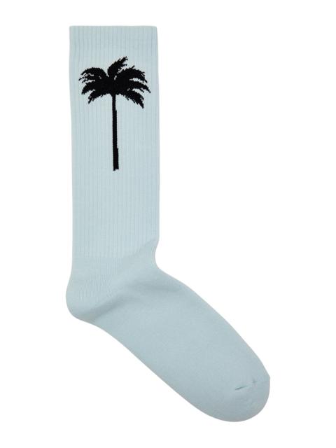Palm Angels Logo-intarsia cotton-blend socks