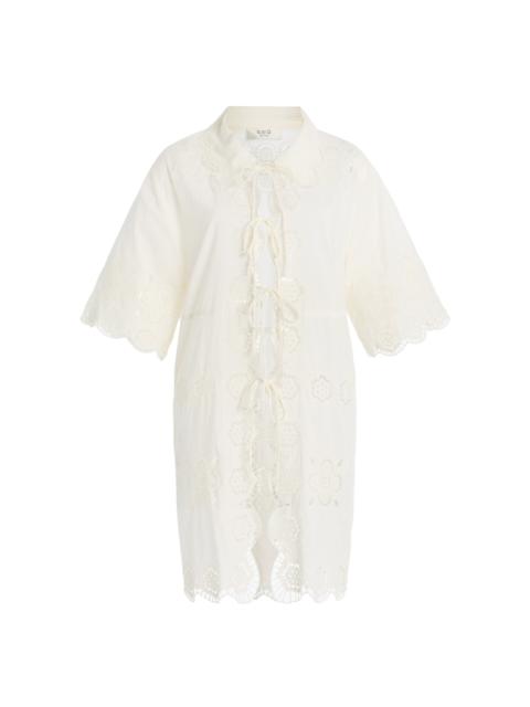 Sea Babette Eyelet Cotton Cover-Up white