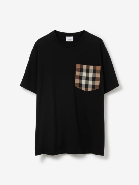 Burberry Check Pocket Cotton Oversized T-shirt