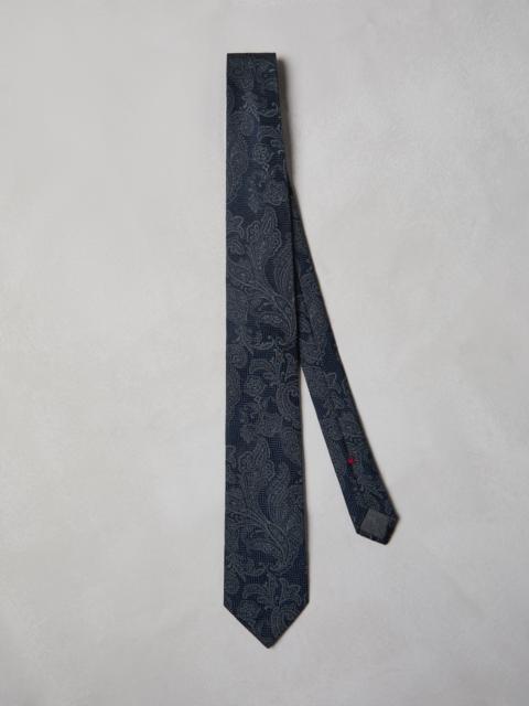 Silk and virgin wool tie with paisley design