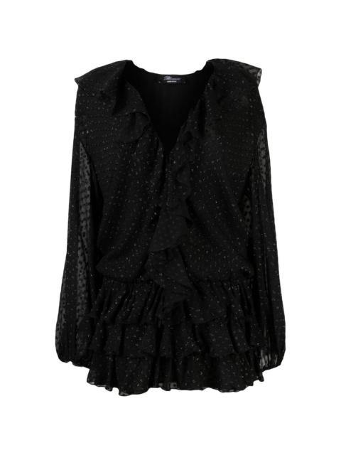 fil coupÃ© ruffled minidress