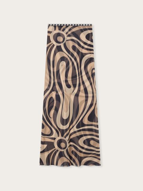 PUCCI MARMO PRINT LONG TULLE SKIRT