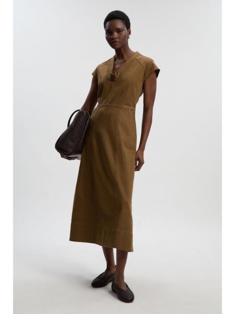 KAREN MILLEN Denim Cowl Neck Midi Dress