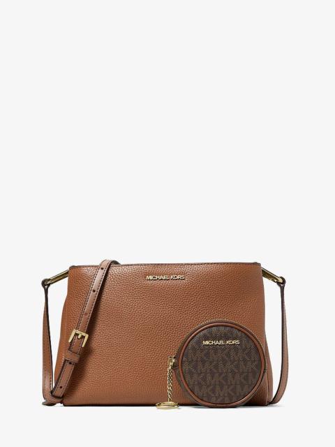 MICHAEL KORS Trisha Pebbled Leather Crossbody Bag With Pouch Gift Set