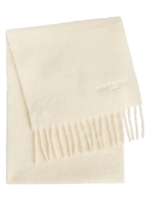 Givenchy Givenchy Logo-embroidered Fringed Alpaca-blend Scarf