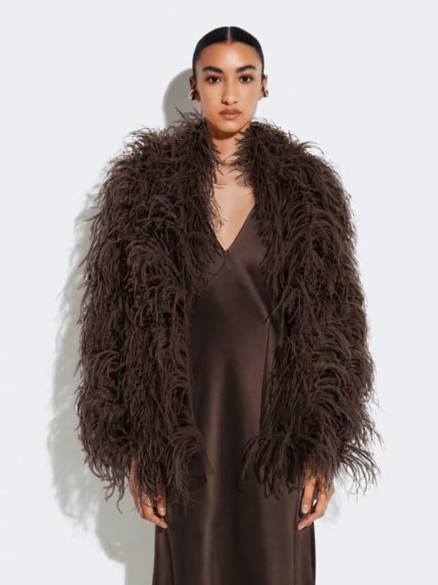 LAPOINTE Marbled Feathers Cropped Jacket