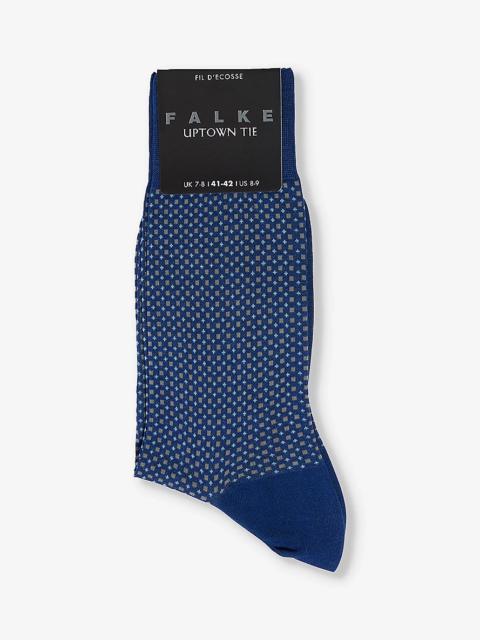 Uptown tie brand-print cotton-blend socks