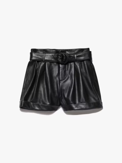 Paperbag Leather Short in Noir