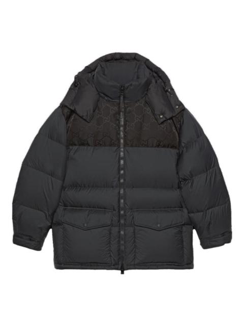 GUCCI Gucci Nylon Down Jacket With GG Inserts 'Black' 762558-Z8BNG-1000