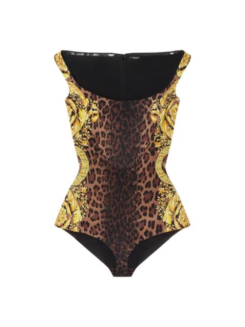 Wild Barocco silk bodysuit