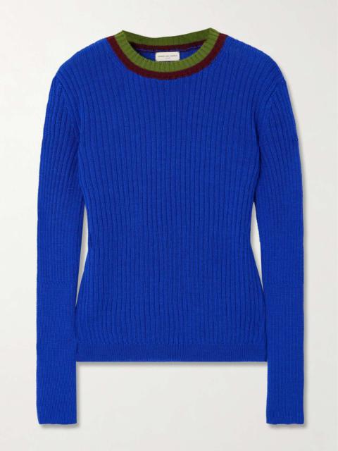 Dries Van Noten Striped ribbed wool-blend sweater