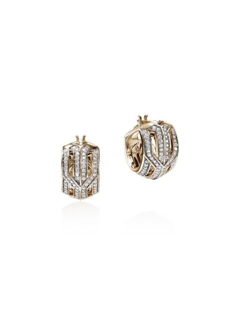 JOHN HARDY Icon 50 Hoop Earrings, Gold, Diamonds, 15MM