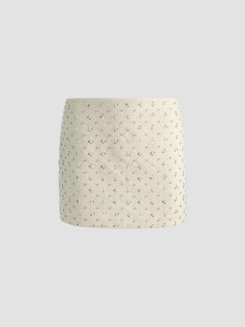 Alice + Olivia Women's Rubi Embellished Micro Mini Skirt - Vanilla