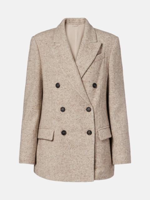 Brunello Cucinelli Double-breasted wool and silk-blend blazer