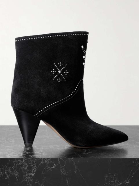 Isabel Marant Loline studded suede ankle boots Black