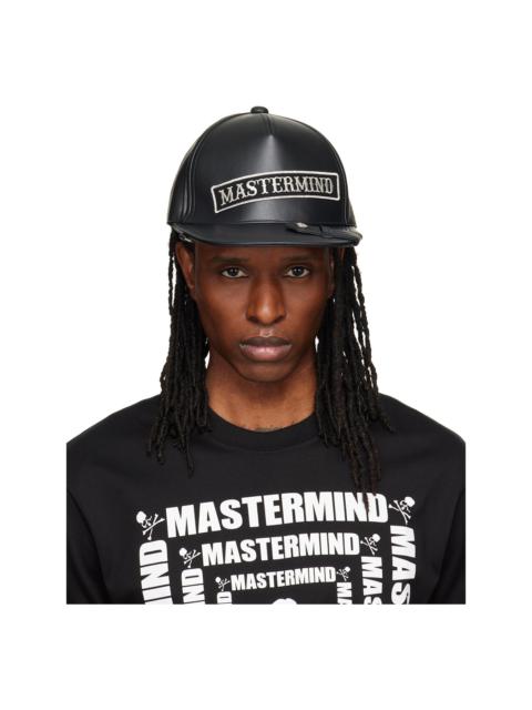 MASTERMIND WORLD Black Faux-Leather Cap