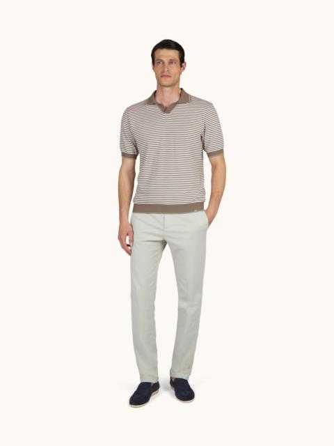 Paul & Shark OPEN‑COLLAR POLO IN FRESCO COTTON WITH STRIPED PATTERN