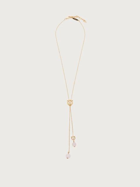 FERRAGAMO 3D GANCINI NECKLACE WITH PENDANT