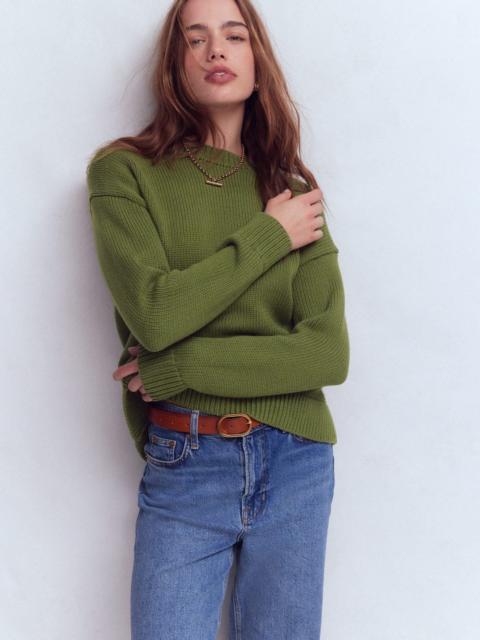 BODEN Lucy Oversized Cotton Jumper-Promenade Green