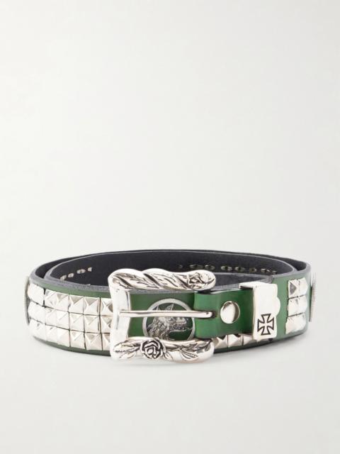 Enfants Riches Déprimés Dog In Restraint 3.5cm Studded Leather Belt Green