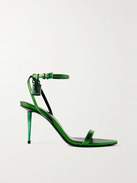 TOM FORD Padlock metallic leather sandals