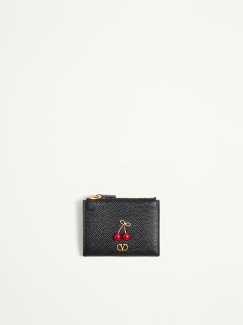 Valentino CHERRYFIC GRAINY CALFSKIN CARDHOLDER