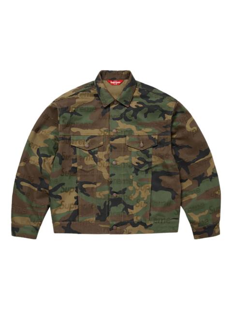 Supreme jacquard logos denim trucker jacket