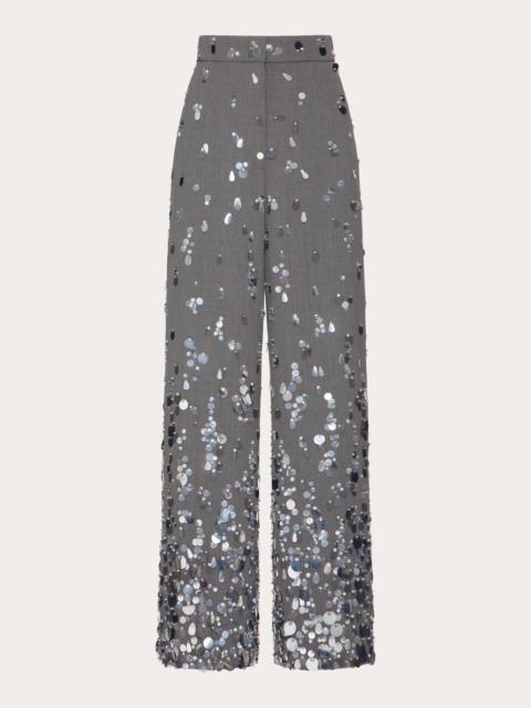 Valentino EMBROIDERED ACTIVE GABARDINE PANTS
