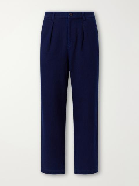Blue Blue Japan Wide-Leg Pleated Cotton-Sashiko Trousers