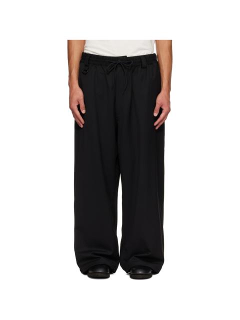 Y-3 Black Wool Straight Leg Trousers