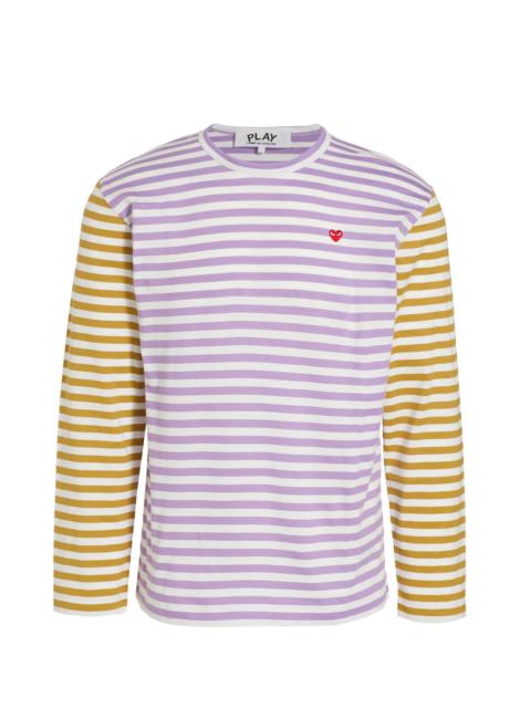 Comme des Garçons PLAY Men Multicolor Striped Long-Sleeve Shirt - Purple Orange