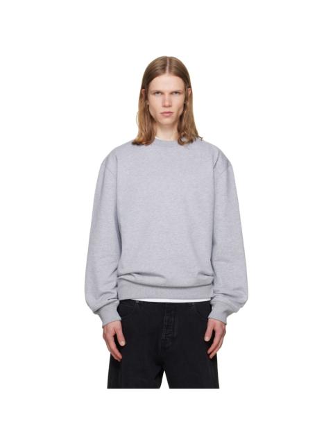 Balmain Gray Embroidered 'Balmain Paris' Sweatshirt