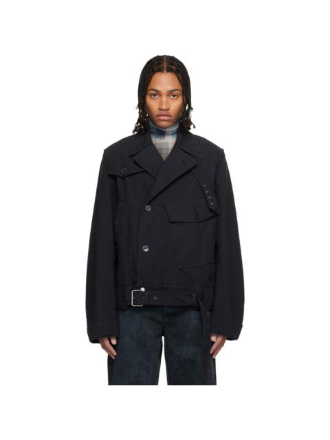 Dries Van Noten Navy Overdyed Jacket