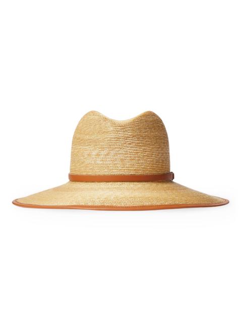 Valentino Women's VLogo Signature Straw And Leather Fedora Hat - Natural Almond