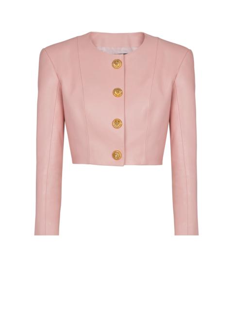 Balmain Cropped lambskin jacket