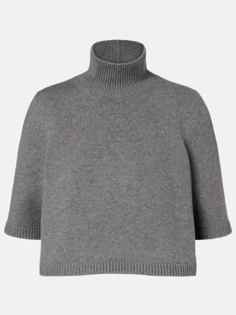 Alaïa Cropped cashmere-blend turtleneck top