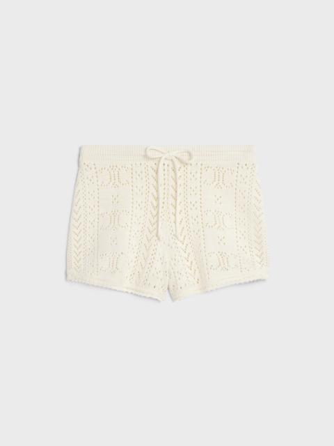 CELINE mini shorts in triomphe cotton pointelle