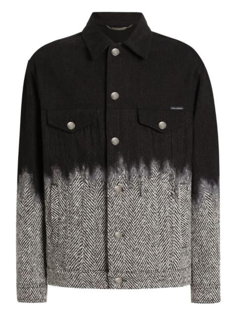 Dolce & Gabbana herringbone-pattern denim jacket